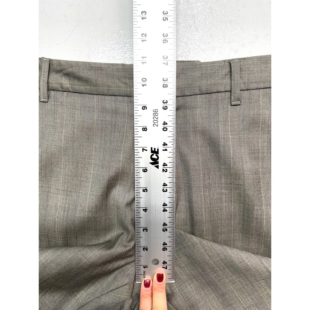 Bonobos 34x34 Gray Herringbone Overcheck Wool Dress Pants USA Athletic Straight - Picture 3 of 11